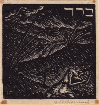  HAIL. Wood engravings cut c. 1930. 61 x 61 mm. 