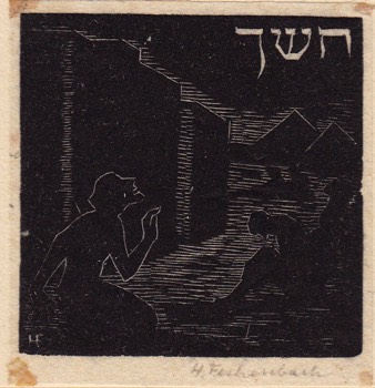  DARKNESS. Wood engravings cut c. 1930. 61 x 61 mm. 